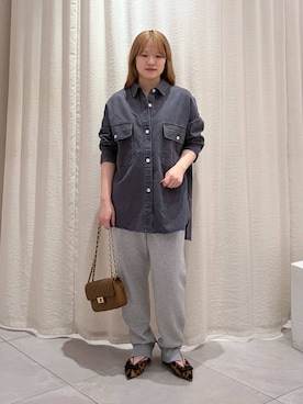 「BABYLONE（バビロン）の【HENRI EN VARGO】レオパードフラット（パンプス、ブラウン系）」を使った、ありんこさん（レディース・155cm）の秋コーディネート