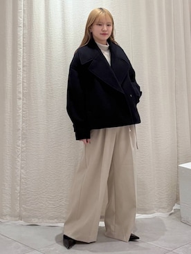 「アイテム（ピーコート）」を使った、ありんこさん（レディース・155cm）の冬コーディネート