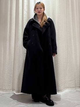 「アイテム（ステンカラーコート）」を使った、ありんこさん（レディース・155cm）の秋コーディネート