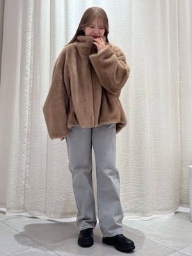 「BABYLONE（バビロン）のサイドゴアレザーブーツ（ブーツ）」を使った、ありんこさん（レディース・155cm）の秋コーディネート