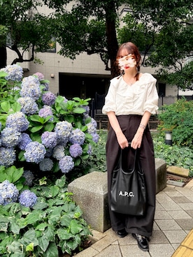 「A.P.C.（アーペーセー）のアイテム」を使った、ゆ◡̈⋆さん（レディース・160cm）の夏コーディネート