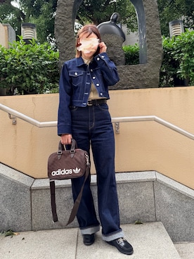 「アイテム（デニムジャケット）」を使った、ゆ◡̈⋆さん（レディース・160cm）の秋コーディネート