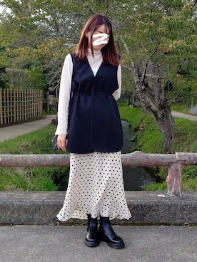 「スローブイエナ」｜「アイテム（ブーツ）」を使った、ゆ◡̈⋆さん（レディース・160cm）の秋コーディネート