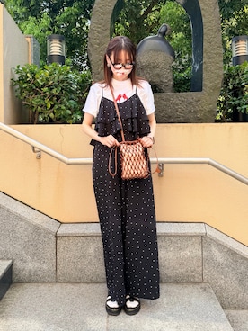 「アイテム（バッグ、イエロー系）」を使った、ゆ◡̈⋆さん（レディース・160cm）の秋コーディネート