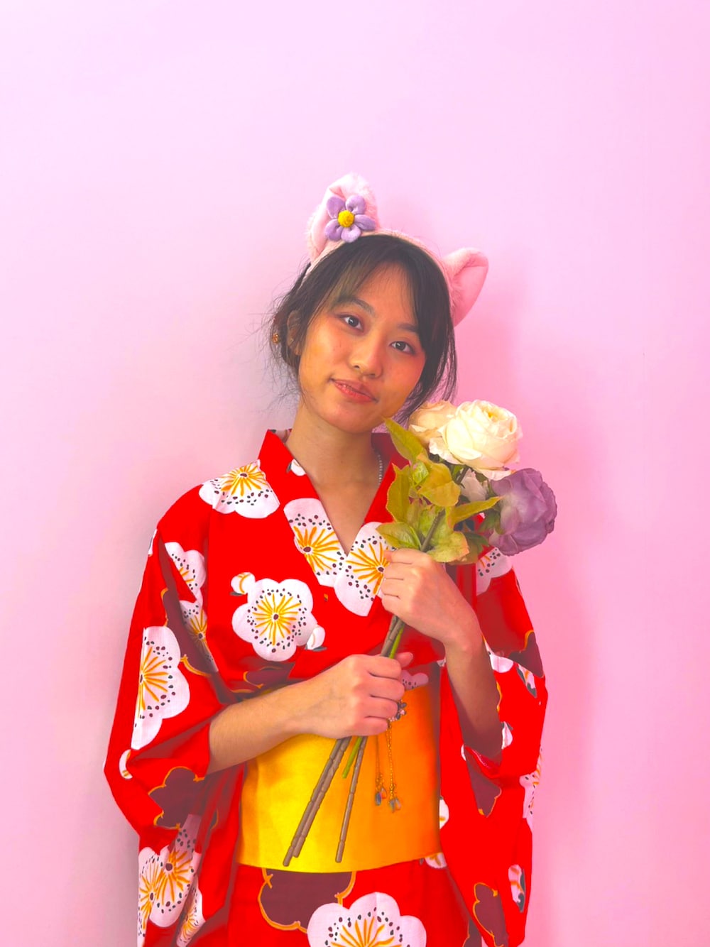 「浴衣、夏コーデ、夏休み、浴衣女子、浴衣コーデ」｜「浴衣のアイテム（ワンピース/ドレス、レッド系）」を使った、161Timber さん（レディース・161cm）の秋コーディネートの1枚目の写真