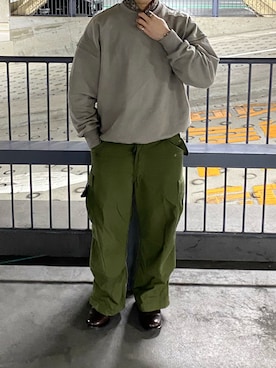 「N.HOOLYWOOD（N.ハリウッド）のアイテム（スウェット）」を使った、ユさん（メンズ・170cm）の冬コーディネート