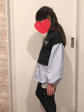 「Birthday（バースデイ）のアイテム（トップス、ブラック系）」を使った、riinanaさん（キッズ・150cm）の冬コーディネート