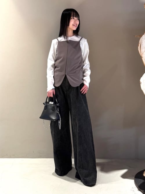 2025年今季 evam evaコットンノーカラーシャツ人気のカラー evam eva｜wool no collar shirt｜ladies',one-piece