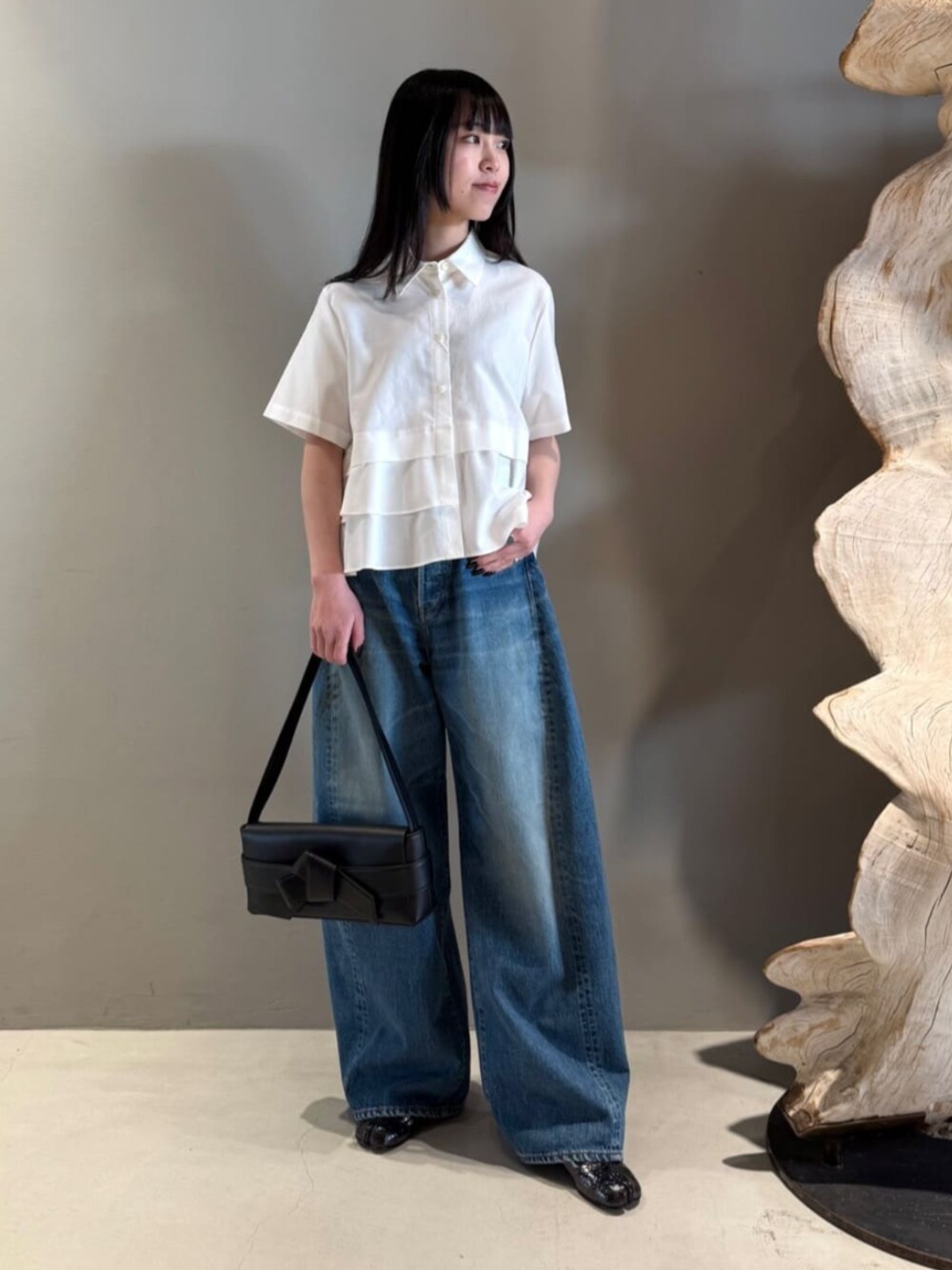 CABaN タイプライターダブルクロス アシンメトリックフリル