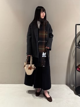 「アイテム（ピーコート）」を使った、Shimakawa_TOMORROWLANDさん（レディース・163cm）の冬コーディネート