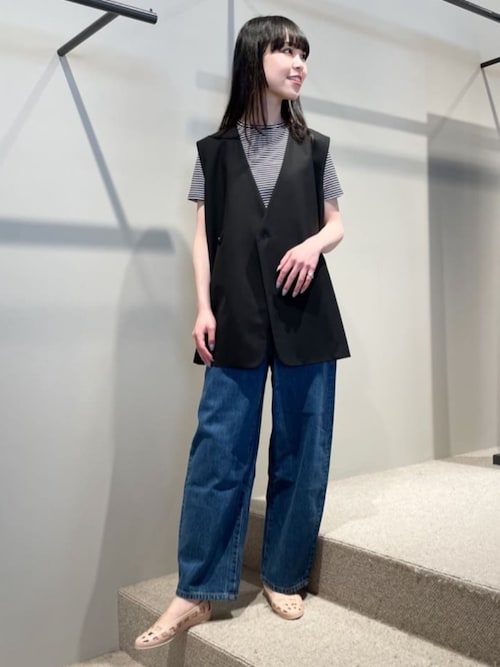 セール】ボーダー ハーフスリーブカットソー（Tシャツ