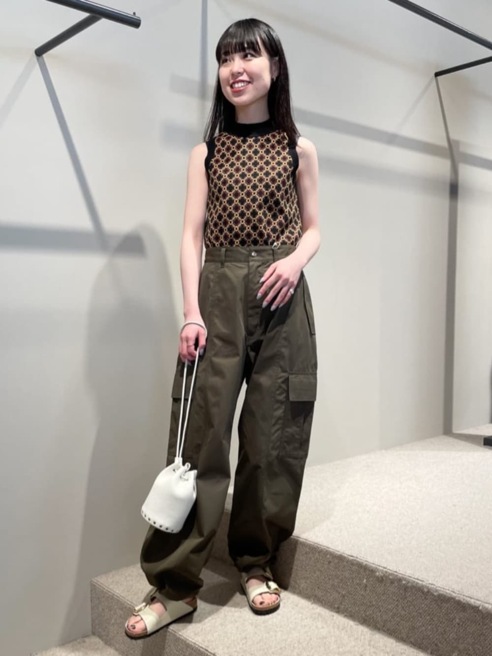 CABaN / キャバン | コットンカシミヤロングスリーブニット | F | ブラック | レディース caban（キャバン）の「□コットンカシミヤ フラワージャカード