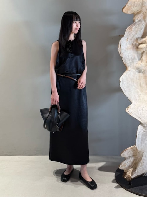 ワッシャーサテン ノースリーブワンピース（ワンピース）｜EDITION