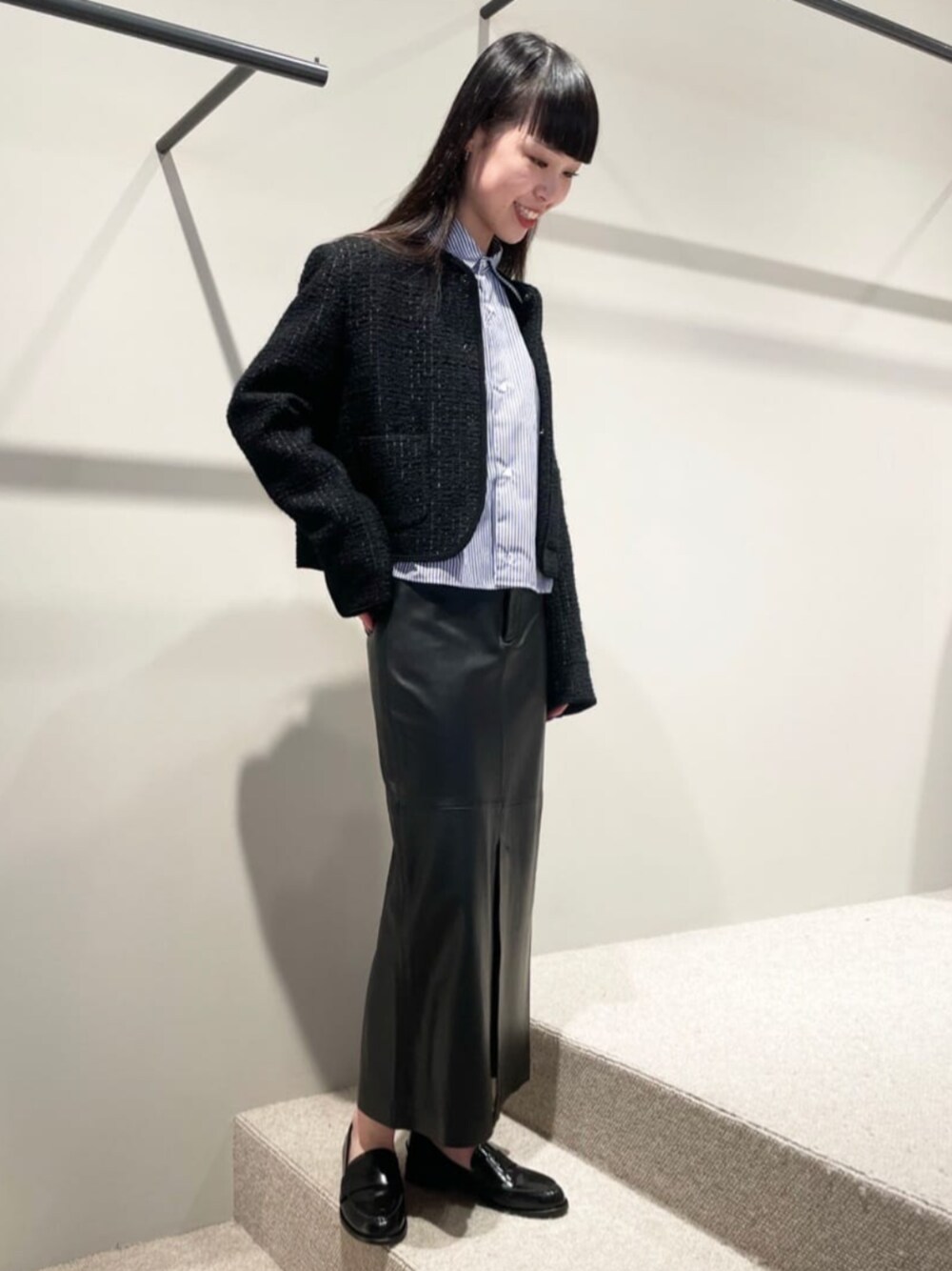 EDITION（エディション）の「ラムレザーIラインロングスカート（スカート）」 - WEAR