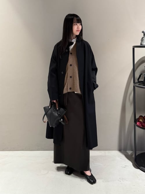 ウールギャバジン スタンドカラーコート（ステンカラーコート）｜CABaN