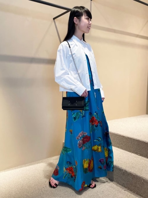 CABaN シルク IBIZAプリントワンピース