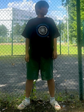 「FACETASM（ファセッタズム）のアイテム（トップス）」を使った、瞬さん（メンズ・175cm）の夏コーディネート