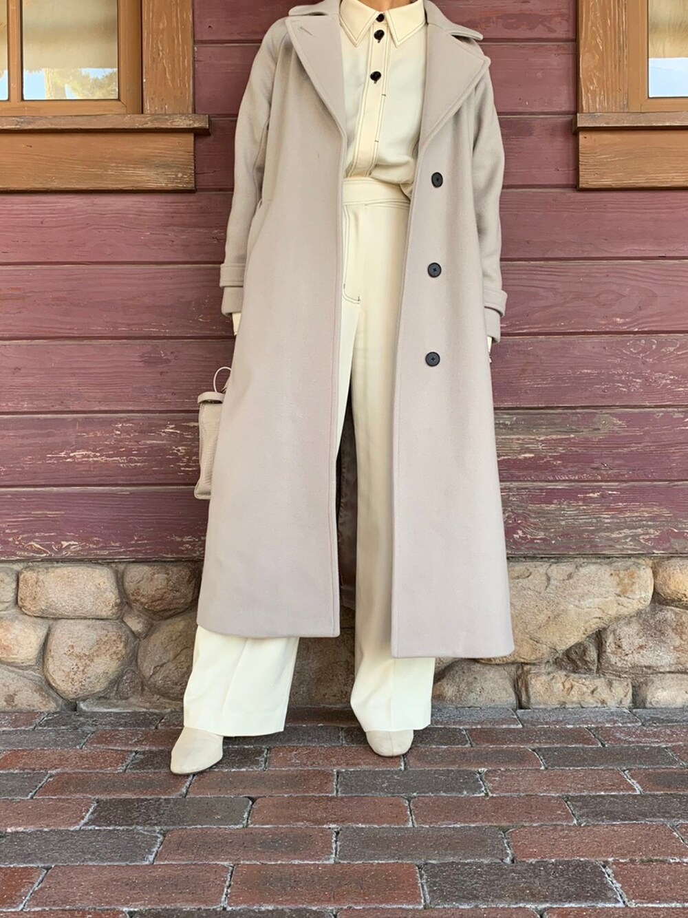 カシミヤ/SUPER140ブレンドトレンチライクウールコートを使った人気