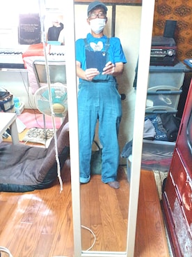 「Y's（ワイズ）のアイテム（サロペット/オーバーオール）」を使った、薮内裕人さん（メンズ・169cm）の夏コーディネート