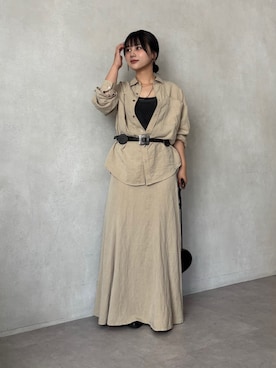 「マーメイドスカート」｜「アイテム（シャツ/ブラウス）」を使った、doudouyunaさん（レディース・157cm）の夏コーディネート