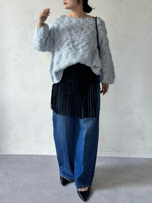 ハイウエストダブルボタンデニム（デニムパンツ）｜DouDou（ドゥドゥ