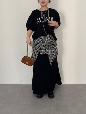 「マーメイドスカート」｜「アイテム（シャツ/ブラウス）」を使った、doudouyunaさん（レディース・157cm）の秋コーディネート