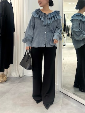 「DouDou（ドゥドゥ）のアイテム（パンツ）」を使った、doudouyunaさん（レディース・158cm）の春コーディネート