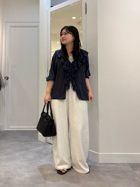 「フリルトップス」｜doudouyunaさん（レディース・158cm）の秋コーディネート