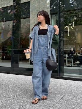 「アイテム（つなぎ/オールインワン）」を使った、doudouyunaさん（レディース・157cm）の夏コーディネート