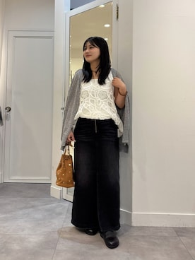 「DouDou（ドゥドゥ）のアイテム（カーディガン/ボレロ）」を使った、doudouyunaさん（レディース・158cm）の秋コーディネート