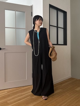 「アイテム（つなぎ/オールインワン）」を使った、doudouyunaさん（レディース・157cm）の夏コーディネート