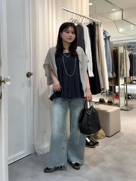 「DouDou（ドゥドゥ）のアイテム（カーディガン/ボレロ）」を使った、doudouyunaさん（レディース・158cm）の秋コーディネート