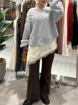 「DouDou（ドゥドゥ）のプラットフォームローファー（ブーツ）」を使った、doudouyunaさん（レディース・157cm）の秋コーディネート