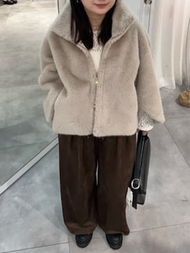 「DouDou（ドゥドゥ）のプラットフォームローファー（ブーツ）」を使った、doudouyunaさん（レディース・157cm）の秋コーディネート