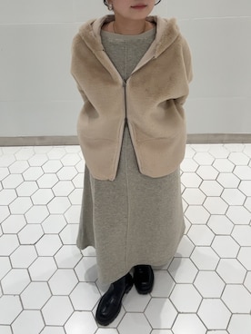 「アイテム（ムートンコート）」を使った、doudouyunaさん（レディース・157cm）の秋コーディネート