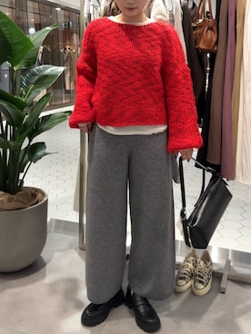 「DouDou（ドゥドゥ）のプラットフォームローファー（ブーツ）」を使った、doudouyunaさん（レディース・157cm）の秋コーディネート