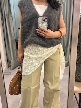 「アイテム（ストール/ショール）」を使った、doudouyunaさん（レディース・157cm）の秋コーディネート