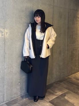 「DouDou（ドゥドゥ）のアイテム（その他アウター）」を使った、doudouyunaさん（レディース・157cm）の冬コーディネート