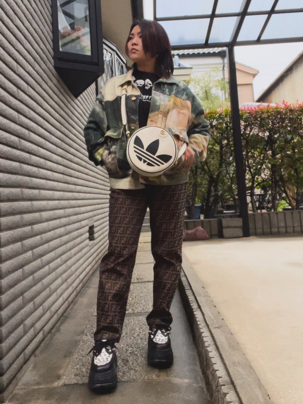 FENDI フェンディ ナイロンジャケット ズッカ柄 ナイロン ブルー FENDI