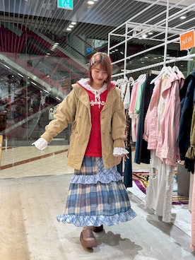 「アイテム（ブルゾン）」を使った、濱川　ひよりさん（レディース・162cm）の秋コーディネート