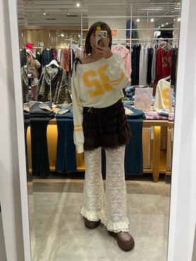 「アイテム（チュニック）」を使った、濱川　ひよりさん（レディース・162cm）の秋コーディネート