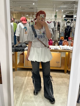 「ドットスカート」｜濱川　ひよりさん（レディース・162cm）の夏コーディネート