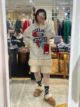 「アイテム（チュニック）」を使った、濱川　ひよりさん（レディース・162cm）の冬コーディネート