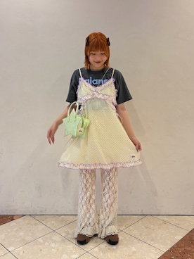 「CIAOPANIC（チャオパニック）のアイテム」を使った、濱川　ひよりさん（レディース・162cm）の夏コーディネート