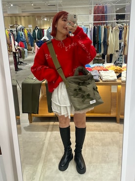 「ミニタリー」｜濱川　ひよりさん（レディース・162cm）の秋コーディネート
