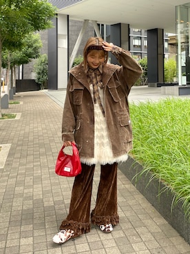 「アイテム（モッズコート）」を使った、濱川　ひよりさん（レディース・162cm）の秋コーディネート