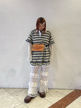 「アイテム（チュニック）」を使った、濱川　ひよりさん（レディース・162cm）の秋コーディネート