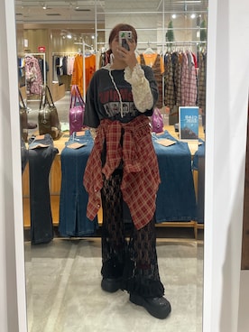 「アイテム（サンダル）」を使った、濱川　ひよりさん（レディース・162cm）の秋コーディネート