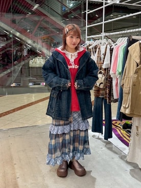 「アイテム（ブルゾン）」を使った、濱川　ひよりさん（レディース・162cm）の秋コーディネート