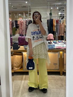 「アイテム（トートバッグ）」を使った、濱川　ひよりさん（レディース・162cm）の夏コーディネート